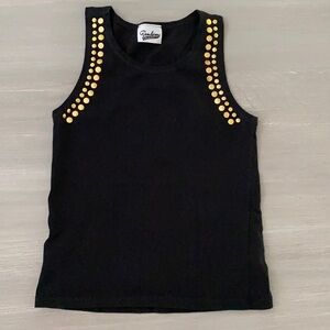 Random Hearts Girls Tank with Gold Studs
